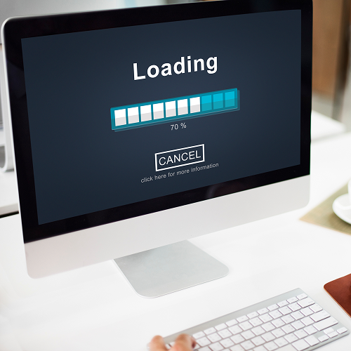 Loading indicator on a desktop display